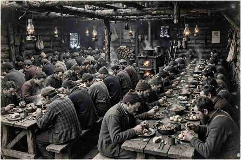 Communal Dining Traditions In Historic Logging Camps