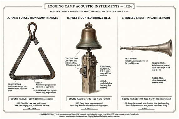Triangle, Post-Mounted Bronze, or Tin Horn? The Anatomy of Logging Camp Bells